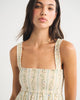 A&F Sydney Smocked Convertible Midi Dress-Yellow