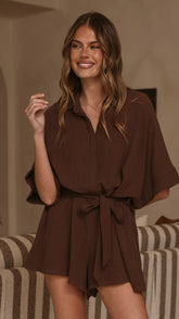 Vern Playsuit - Chocolate