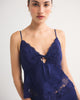 Bra-Free Lace-Pieced Set Top-Blue