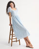 A&F Emerson Puff Sleeve Midi Dress-Pastel Blue