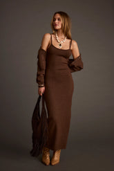 Teresa Mocha Sweater Midi Dress
