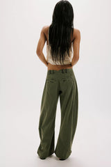 Spotlight Washed Barrel Chino Trousers-Dusty Olive