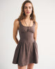100% Cotton A&F Bra-Free Dylan Mini Dress-Brown