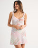 Bra-Free Tie-Front Linen-Blend Mini Dress-Pink Pattern