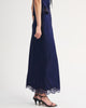 High Rise Satin Maxi Set Skirt-Blue
