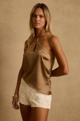 Sienna Coast Bronze Satin Halter Top
