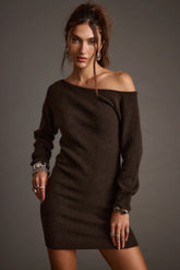 Margaret Mocha Sweater Mini Dress