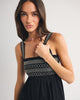 A&F Sydney Smocked Convertible Midi Dress-Black