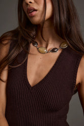 Myra Gold and Stone Statement Necklace