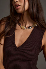 Myra Gold and Stone Statement Necklace