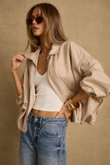 Monte Khaki Bubble Hem Jacket