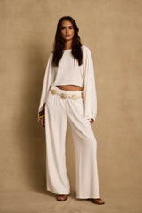 Clear Breeze White Linen Pants