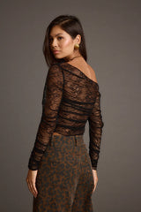 Ramona Black Lace Off The Shoulder Top