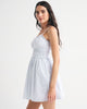 Bra-Free Smocked Waist Mini Dress-Blue Stripe