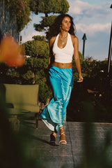 Mirabella Blue Satin Sorbet Maxi Skirt