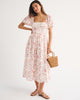 A&F Emerson Puff Sleeve Midi Dress-Pink Floral