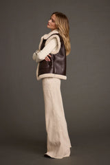 Bighorn Oversized Sherpa Vegan Leather Vest