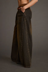 Dakota Washed Black Wide Leg Jeans