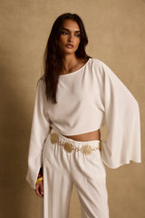 Clear Breeze White Linen Top