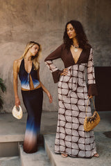 Sina Midnight Ombre Mesh Maxi Skirt