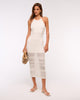 Beaded Crochet-Style Maxi Dress-Cream