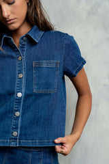 Alyssa Button Up Denim Top