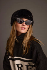 Chalet Black Faux Fur Headband