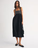 A&F Sydney Smocked Convertible Midi Dress-Black