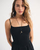 A&F Sydney Smocked Dipped-Waist Romper-Black