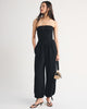 100% Cotton A&F Sydney Smocked Strapless Balloon Leg Jumpsuit-Black