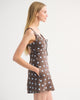 Bra-Free Tie-Front Linen-Blend Mini Dress-Dark Brown Dot