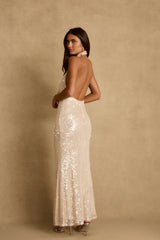 Noella Champagne Sequin Maxi Dress