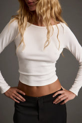 Matti White Boat Neck Top