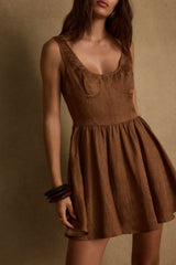 Kit Mocha Floral Micro Mini Dress