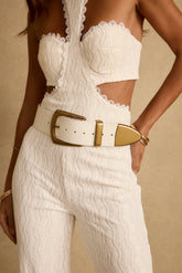 Jasper White And Gold Statement Belt