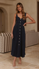 Abrianna Midi Dress - Dark Denim