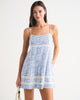 Scoopneck Flowy Mini Dress-Blue Floral