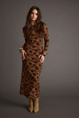 Casanova Brown Floral Maxi Dress