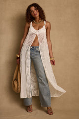 Blanca White Lace Longline Tank