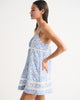Scoopneck Flowy Mini Dress-Blue Floral