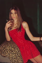 Scarlet Rouge Drop Waist Micro Mini Dress