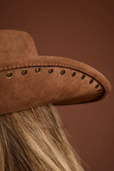 Maeve Brown Faux Suede Cowboy Hat