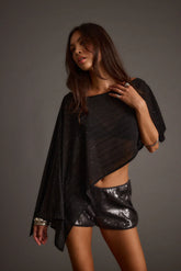 Oasis Black Rhinestone Shawl