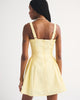 100% Cotton A&F Bra-Free Dylan Mini Dress-Yellow
