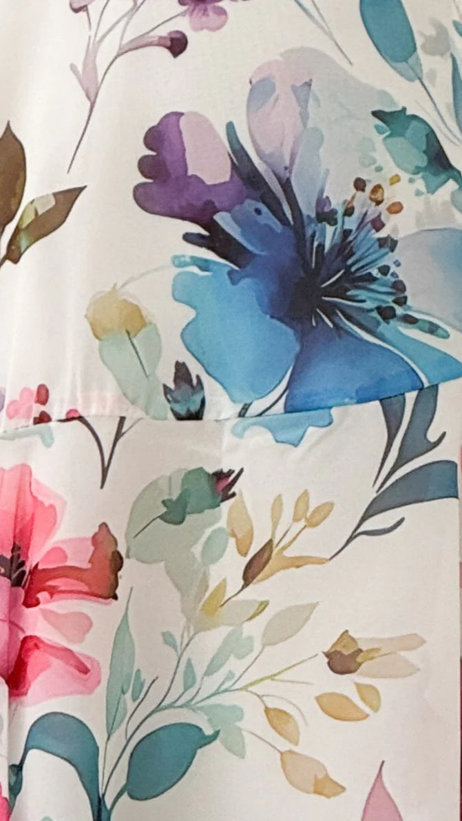 Ami Maxi Dress - Blue/Pink Floral
