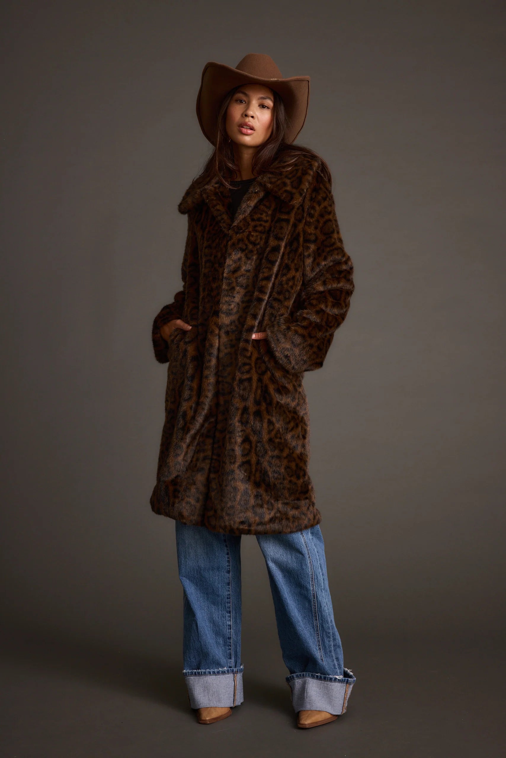 Rochelle Leopard Faux Fur Coat