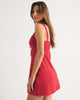 Bra-Free Tie-Front Linen-Blend Mini Dress-Red