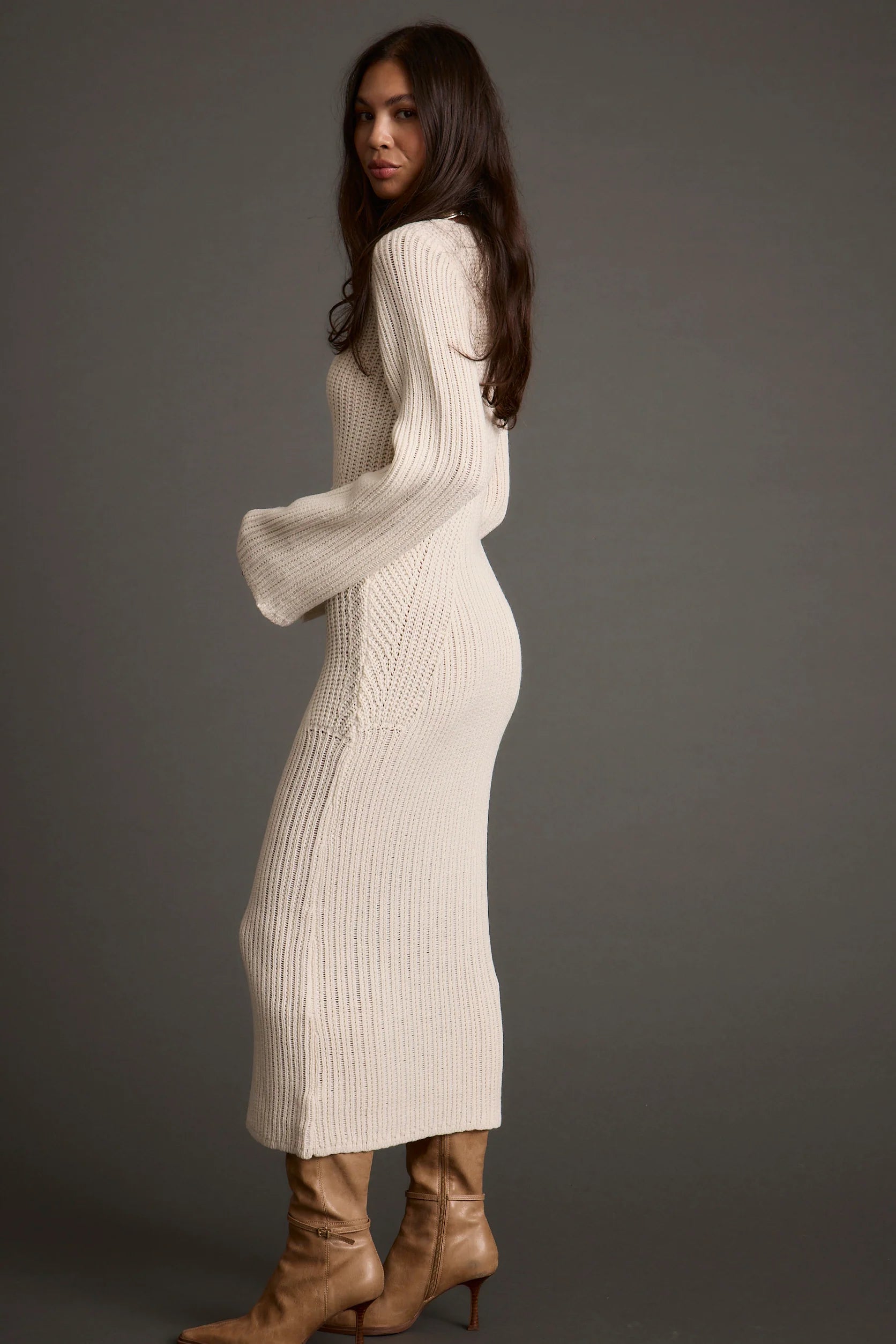 Nolita Cream Midi Sweater Dress