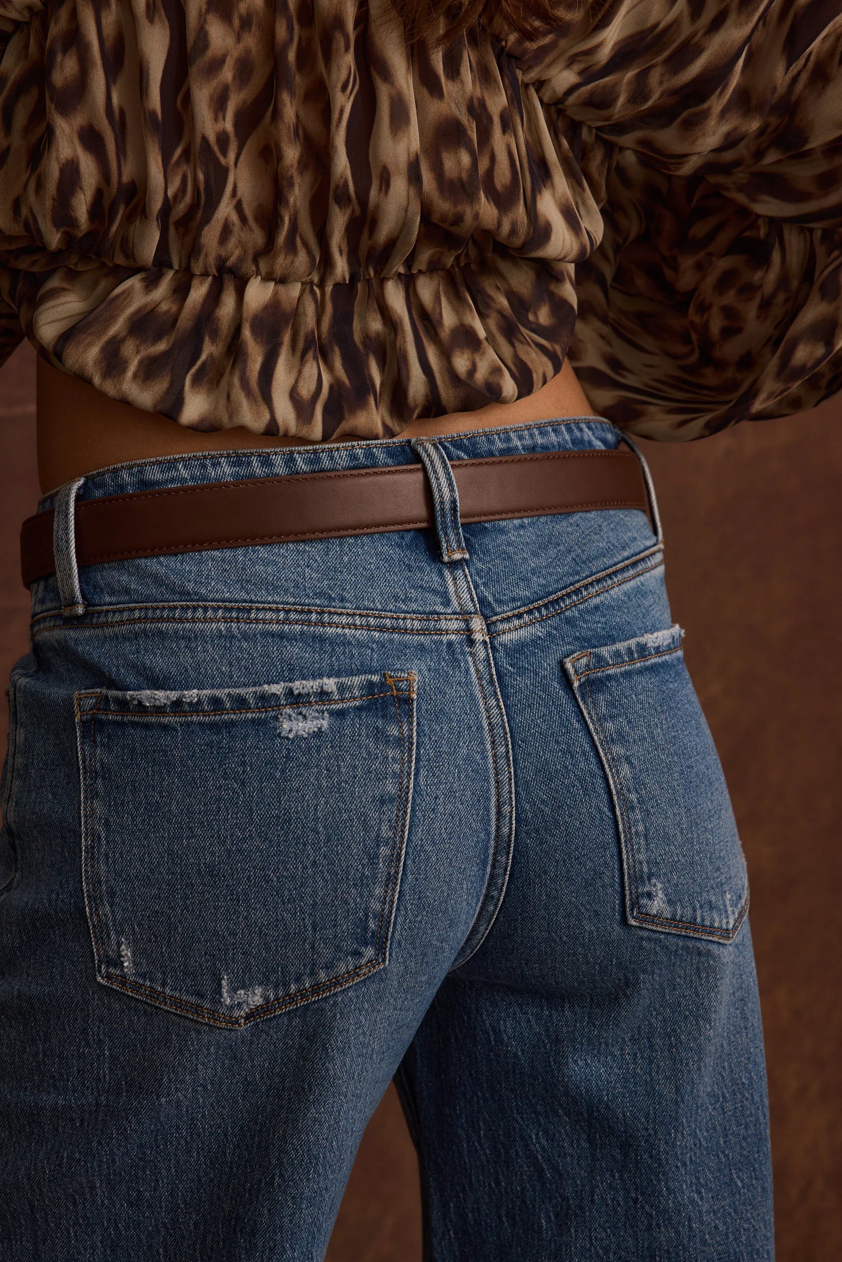 Bradbury Brown and Gold Vegan Leather Belt