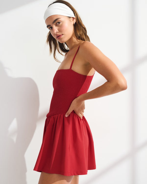 YPB motionTEK Active Mini Dress-Red